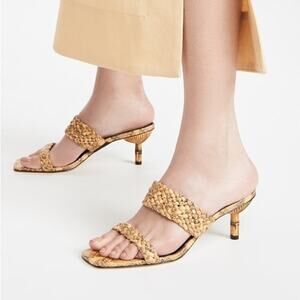 Cult Gaia Women's Kal Kitten Heel Slip On Sandals Size 37.5 NEW